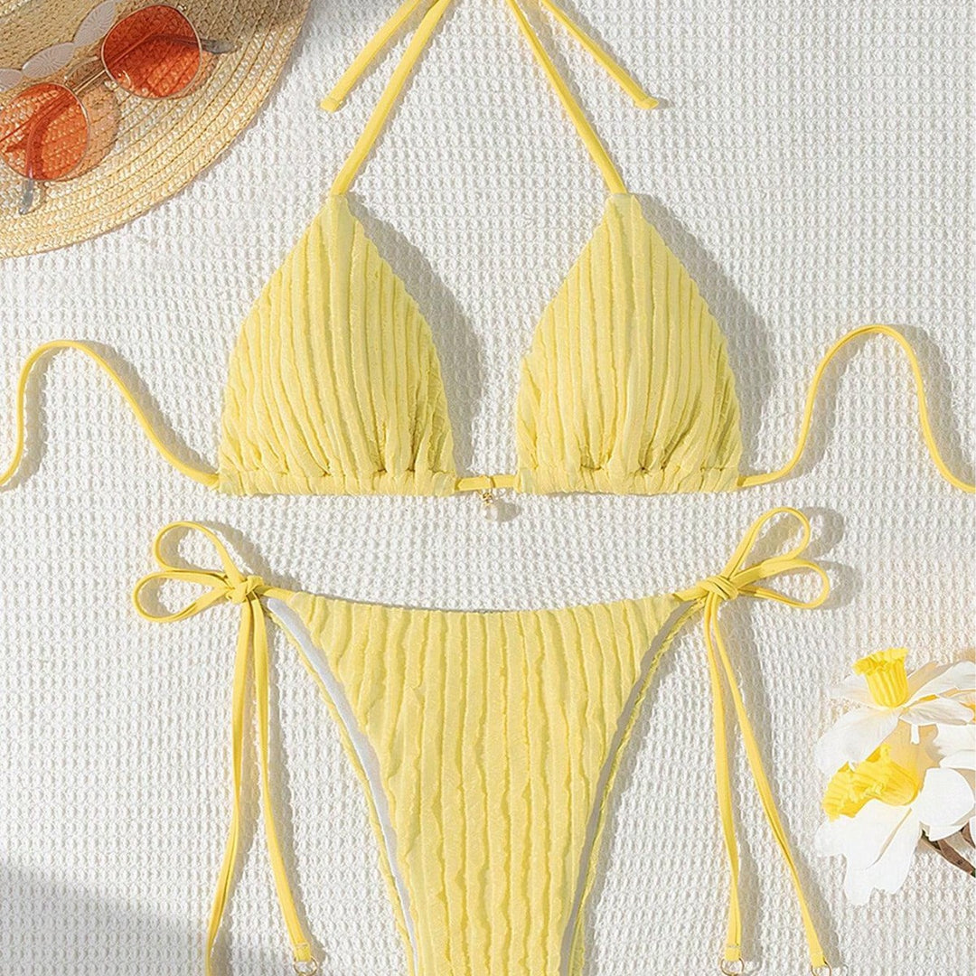 Damen Triangle-Bikini mit strukturiertem Design und verstellbaren Trägern Echo Archiv