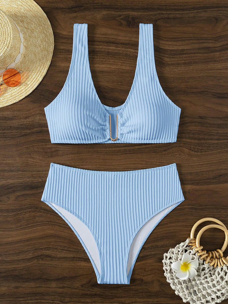 Damer Högmidjad Bikini-set med elegant struktur Mirla-Eva Jonsson