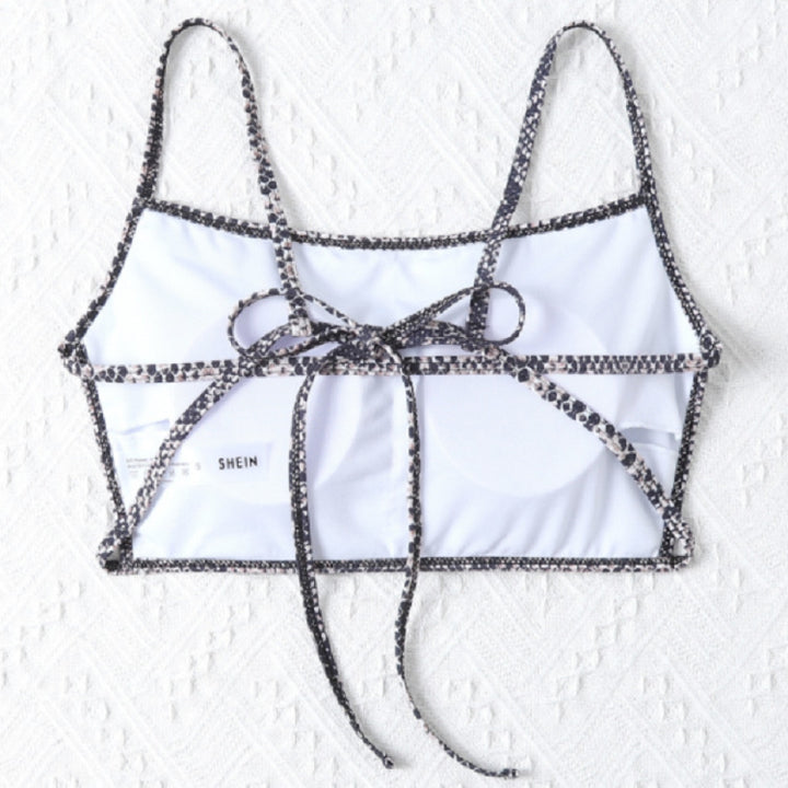 Damen Cropped Bikinioberteil mit Schlangenleder-Design Echo Archiv