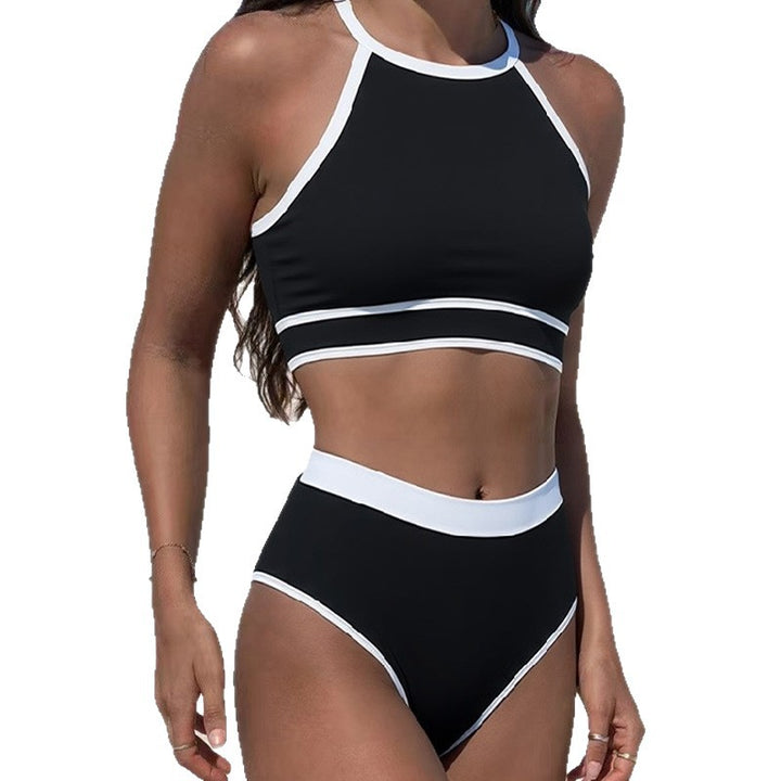 Damen Sportliches Bikini-Set mit hochgeschnittenem Unterteil und Racerback-Oberteil Echo Archiv