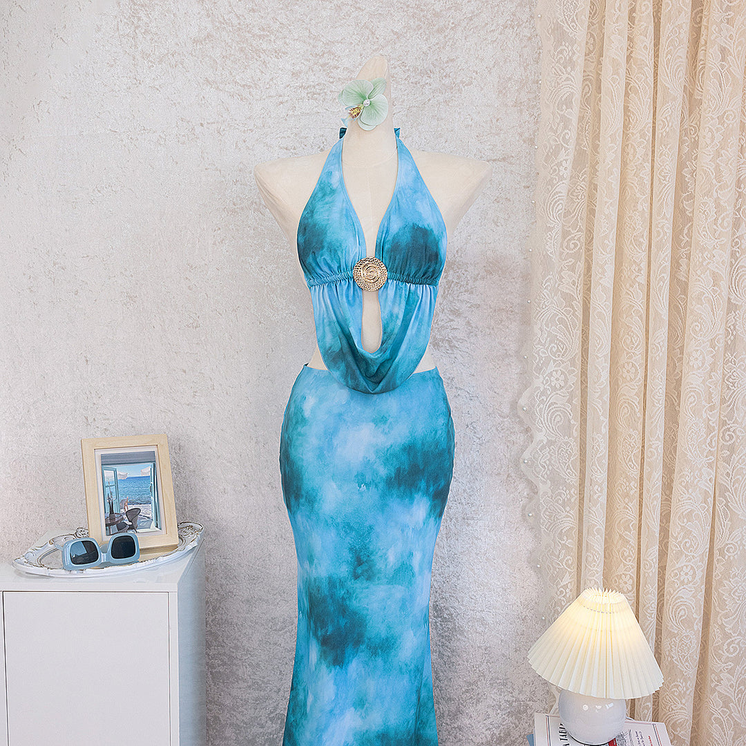 Damen Elegantes Strandkleid mit tiefem Rückenausschnitt Echo Archiv