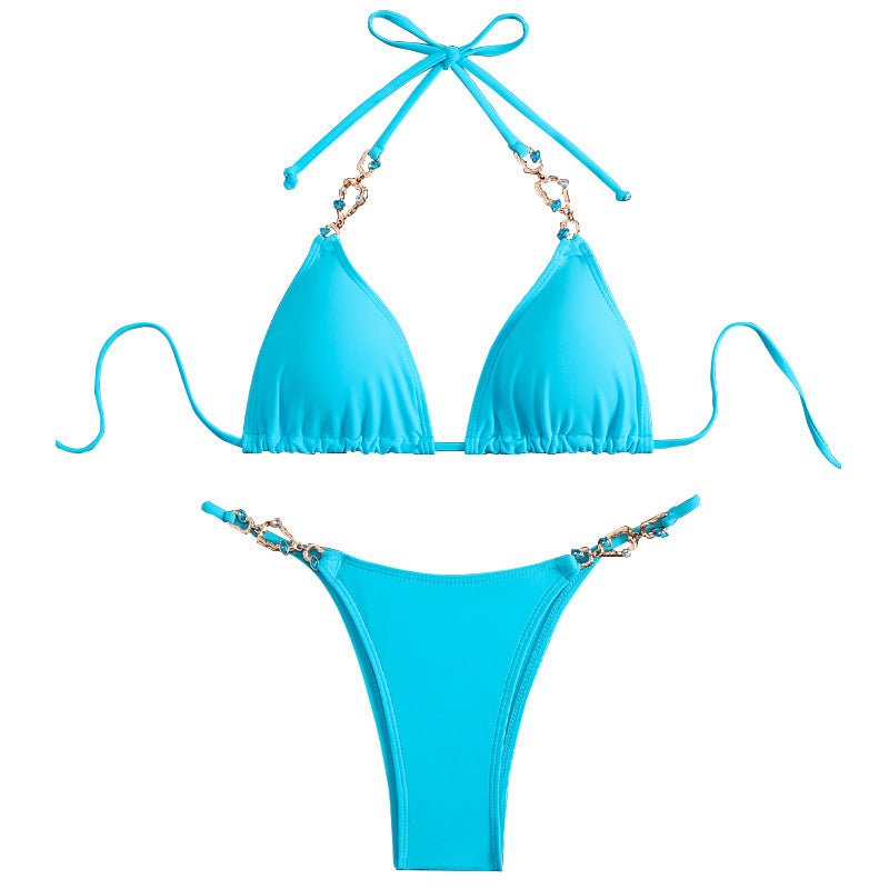 Damen Triangel-Bikini mit schimmernden Anhängern Echo Archiv