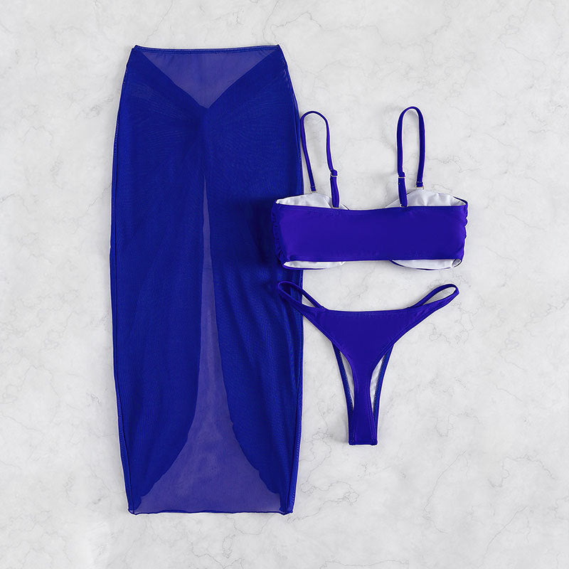 Damen Bandeau-Bikini mit knotenförmigem Design und schickem Wickelrock Echo Archiv