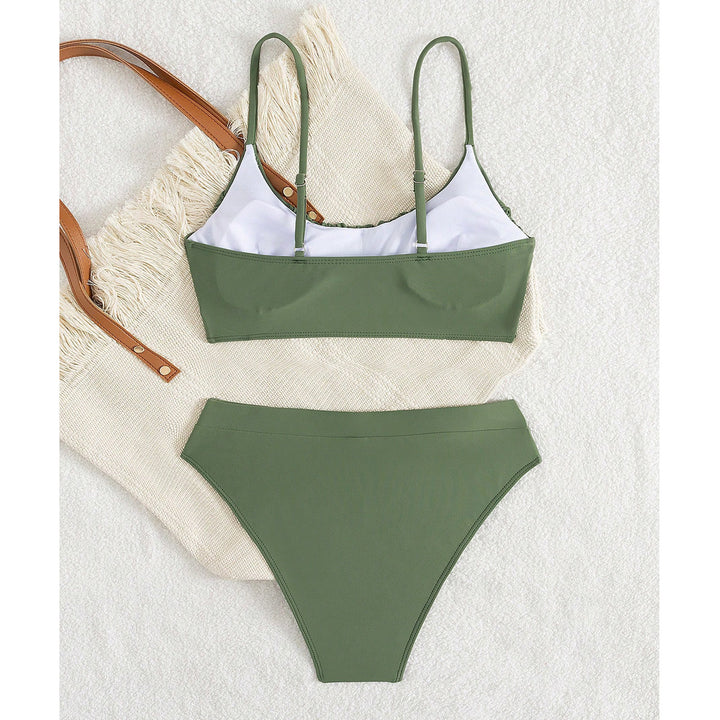 Damen Push-Up Bikini mit gerafftem Oberteil und hohem Bund Echo Archiv