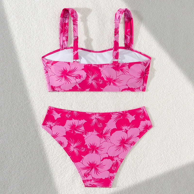 Damen Bikini-Set mit breiten Trägern und floralem Muster Echo Archiv