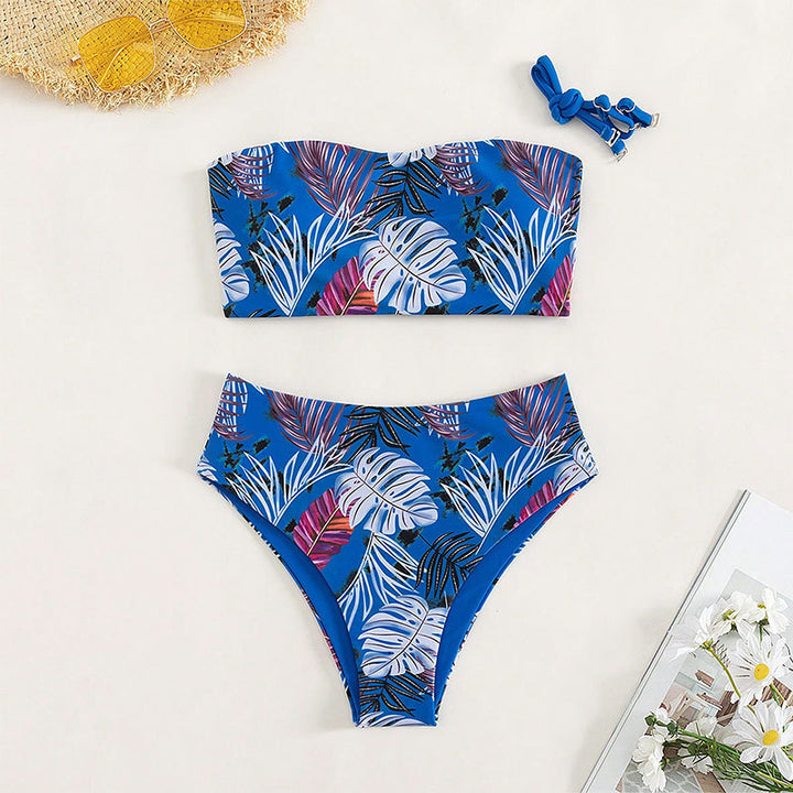 Damen Bandeau-Bikini mit hochgeschnittenem Unterteil Echo Archiv