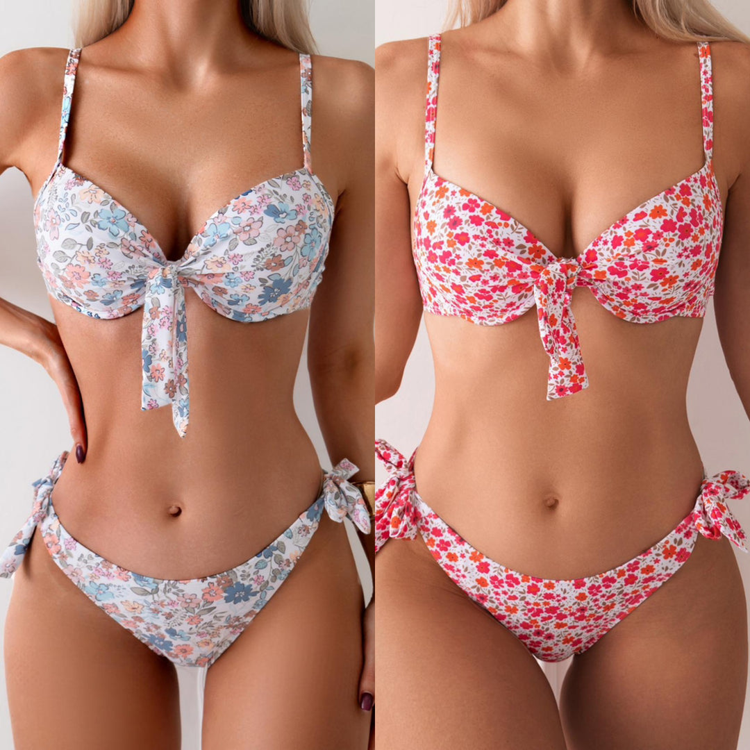 Damen Push-Up Bikini mit verspielter Schleifenbindung Echo Archiv