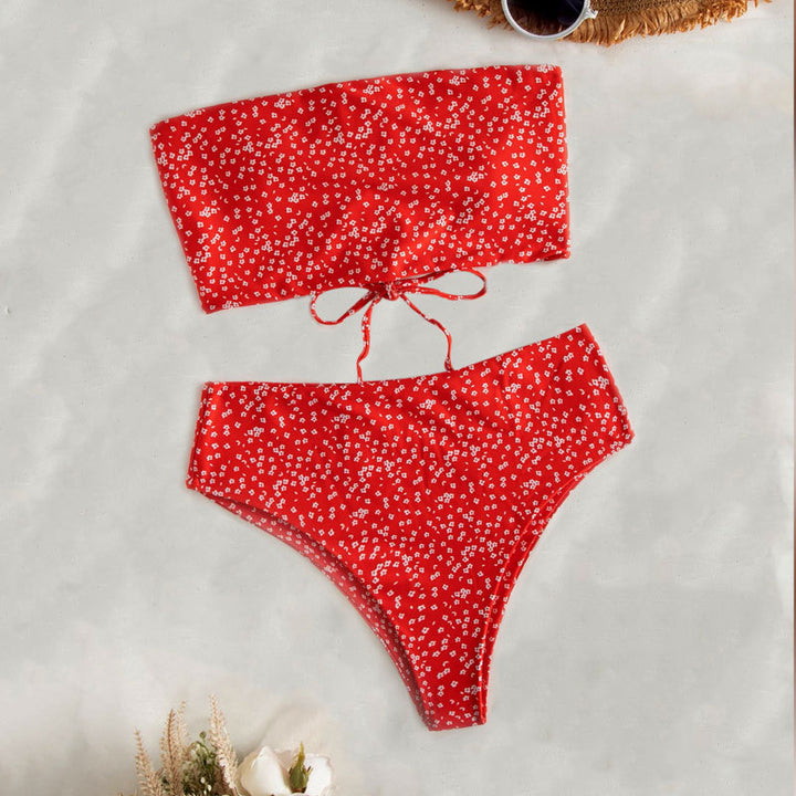 Damen Bandeau-Bikini mit hoher Taille Echo Archiv