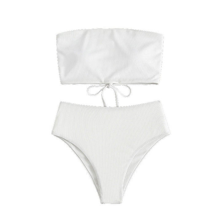 Damen Bandeau-Bikini-Set mit hohem Beinausschnitt und Bindedetails Echo Archiv