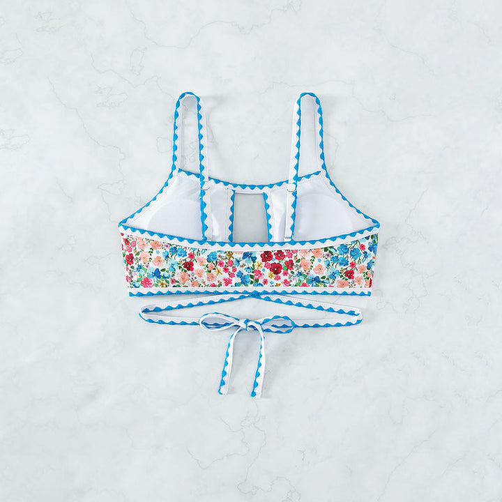 Damen Bikini-Oberteil mit floralem Design und verspielten Bindebändern Echo Archiv