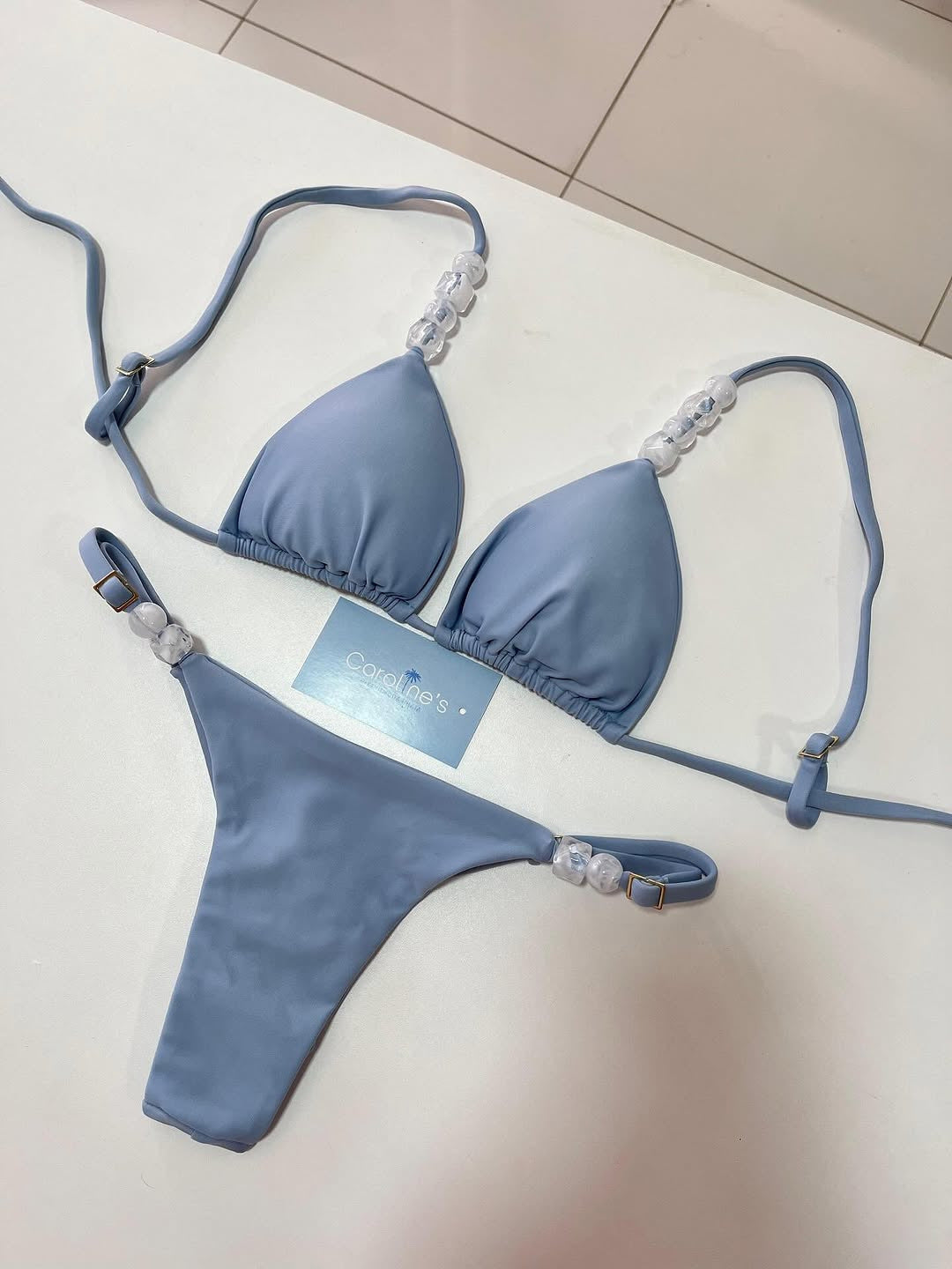 Damen Triangel-Bikini mit elastischen Bändern und dekorativen Details Echo Archiv