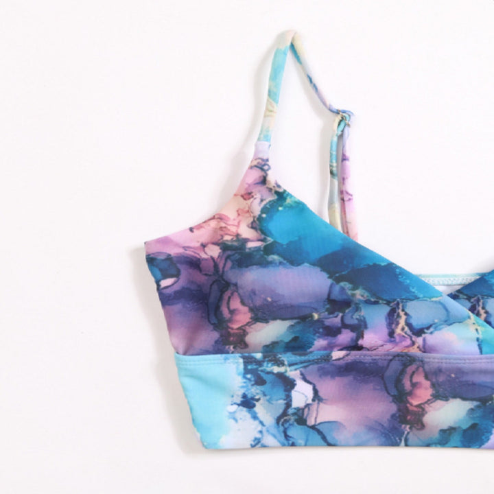 Damen Bikini-Set mit gekreuztem Oberteil und floralen Details Echo Archiv