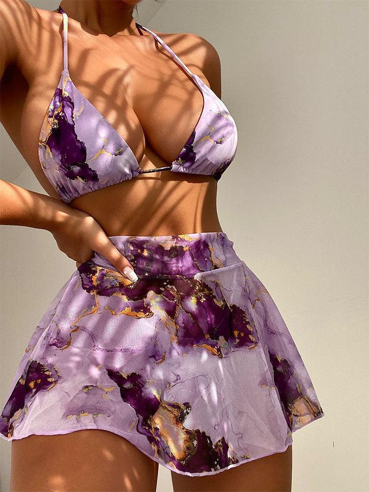 Damen Bikini-Set mit kreativem Marmormuster Echo Archiv