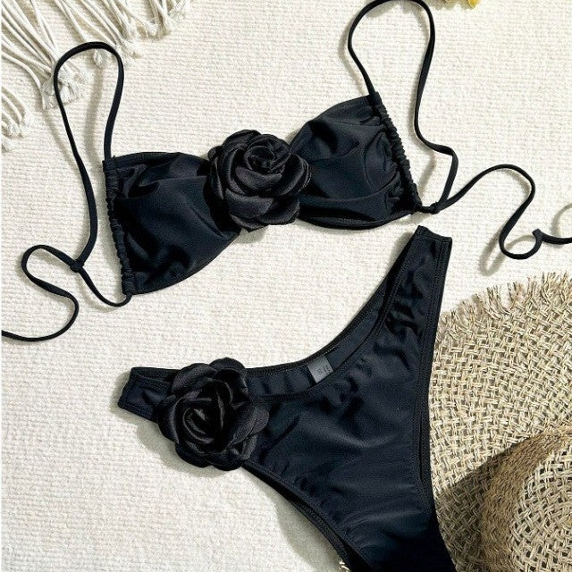 Damen Bandeau-Bikini mit floralen Details Echo Archiv