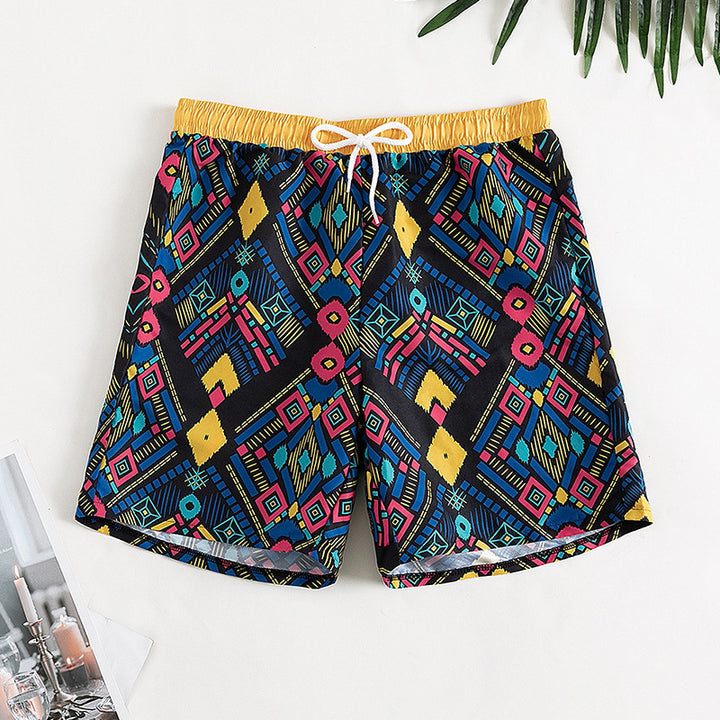 Damen Badeshorts mit buntem geometrischem Muster Echo Archiv