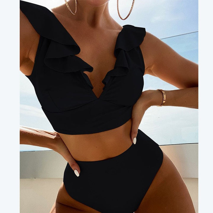 Damen Crop-Top Bikini mit voluminösen Rüschendetails Echo Archiv
