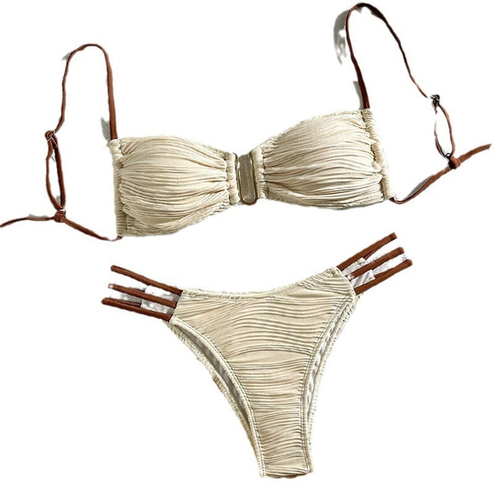 Damen Bandeau-Bikini mit Raffung und hohen Beinausschnitten Echo Archiv