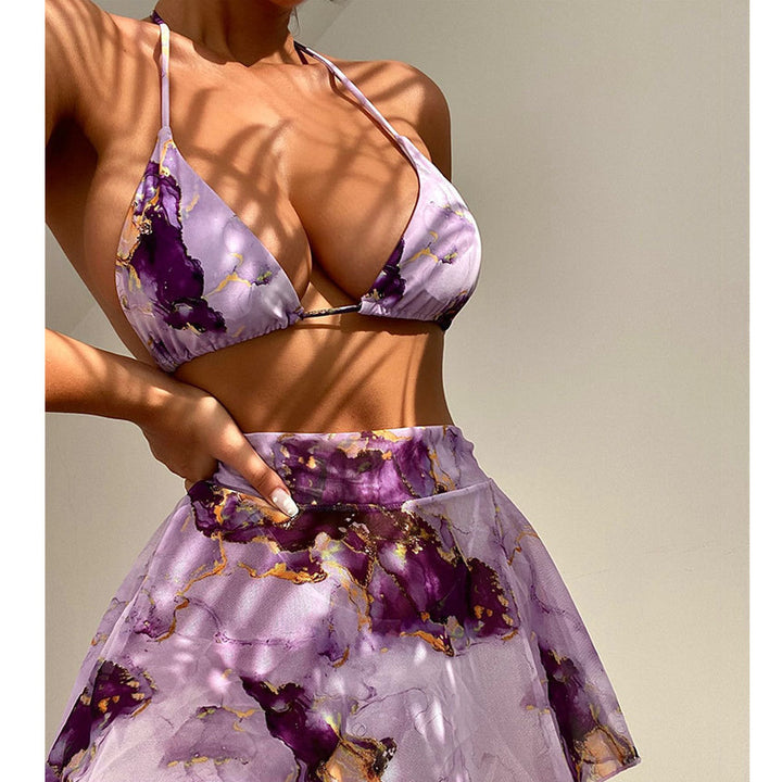 Damen Bikini-Set mit floralem Wickelrock und verstellbaren Trägern Echo Archiv