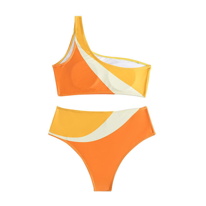 Damen asymmetrisches Bikini-Set mit hohem Beinausschnitt Echo Archiv