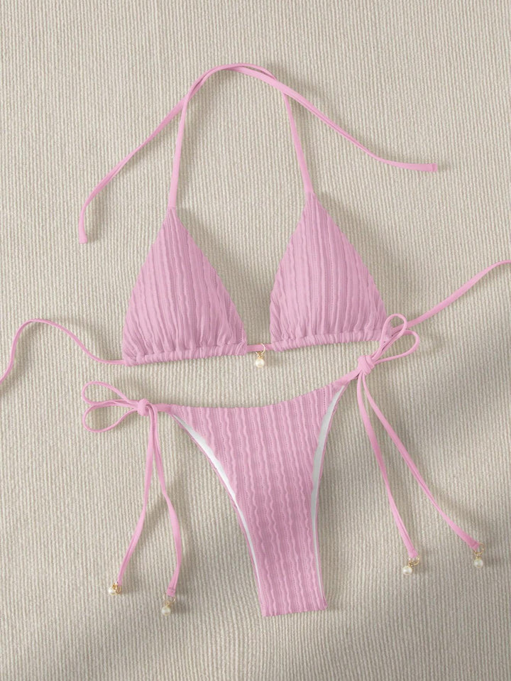 Damen Triangle-Bikini mit strukturiertem Design und verstellbaren Trägern Echo Archiv