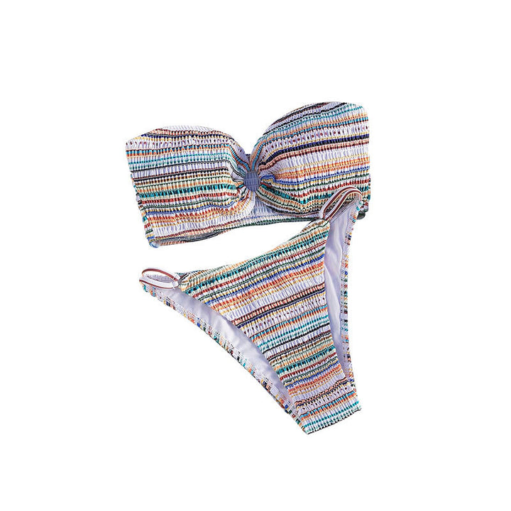 Damen Bandeau-Bikini mit buntem Muster und voluminösem Design Echo Archiv