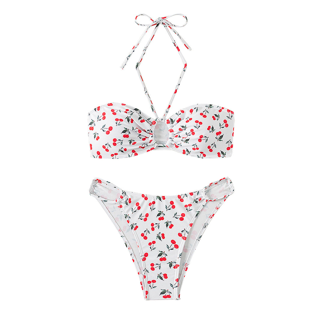 Damen Bandeau-Bikini-Set mit verspieltem Kirschmuster Echo Archiv