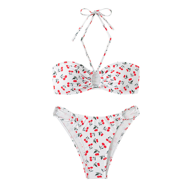 Damen Bandeau-Bikini-Set mit verspieltem Kirschmuster Echo Archiv