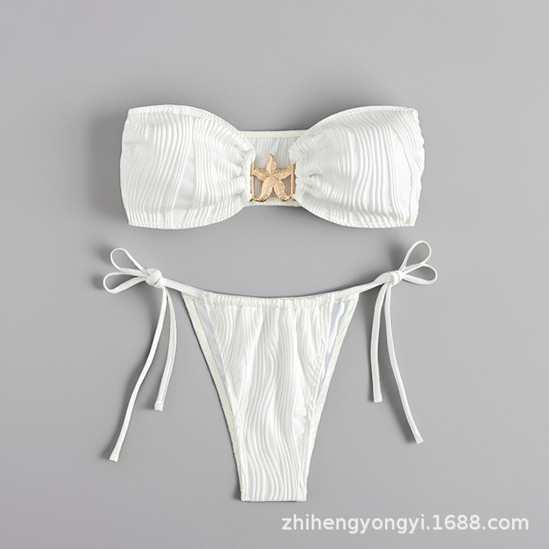 Damen Bandeau-Bikini mit dekorativem Muschelverschluss Echo Archiv