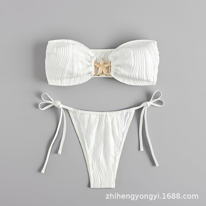 Damen Bandeau-Bikini mit dekorativem Muschelverschluss Echo Archiv