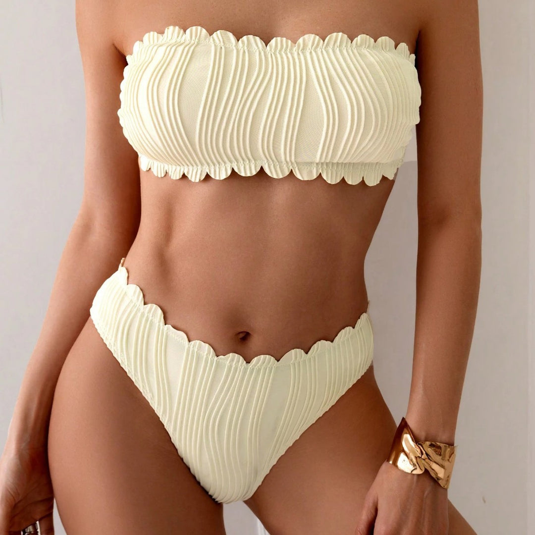 Damen Bandeau-Bikini mit modischem Wellenmuster Echo Archiv