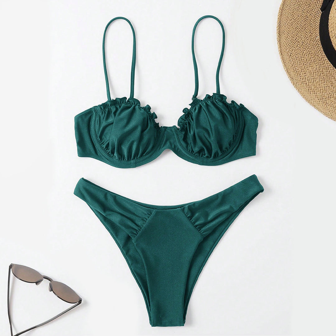 Damen Push-Up-Bikini mit Raffung und verstellbaren Trägern Echo Archiv