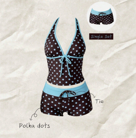 Damen Tankini mit modischem Punktmuster und verstellbarem Halter Echo Archiv
