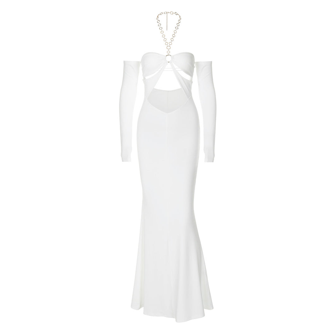 Damer Elegant Maxiklänning med Cut-Out-detaljer och axelbandslösa ärmar Eva Jonsson-Eva Jonsson