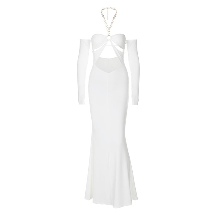 Damer Elegant Maxiklänning med Cut-Out-detaljer och axelbandslösa ärmar Eva Jonsson-Eva Jonsson