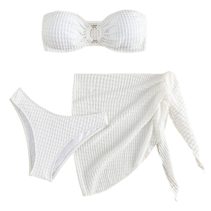 Damen Bandeau-Bikini mit durchbrochenem Design und kombinierbarem Rock Echo Archiv