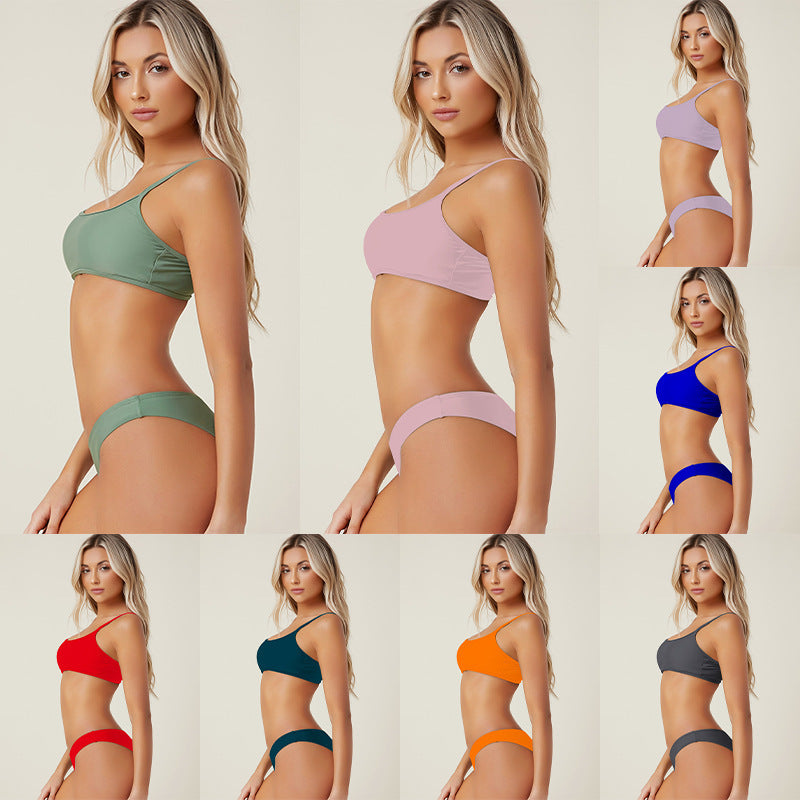 Damen Bikini-Set mit sportlichem Cropped-Oberteil und hohem Beinausschnitt Echo Archiv