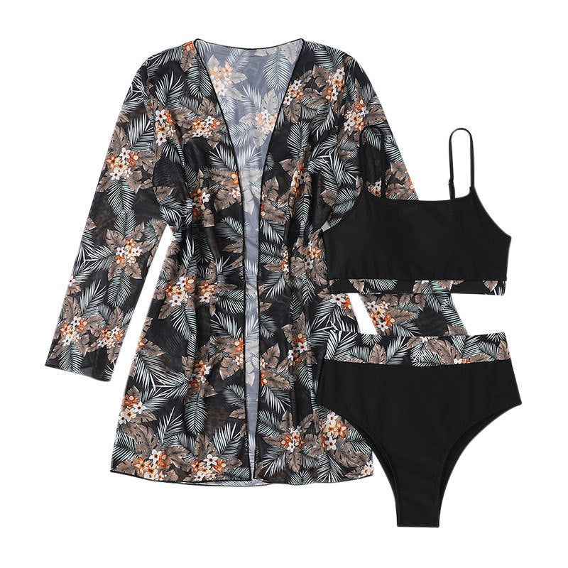 Damen Bikiniset mit floralem Kimono und modischen Details Echo Archiv