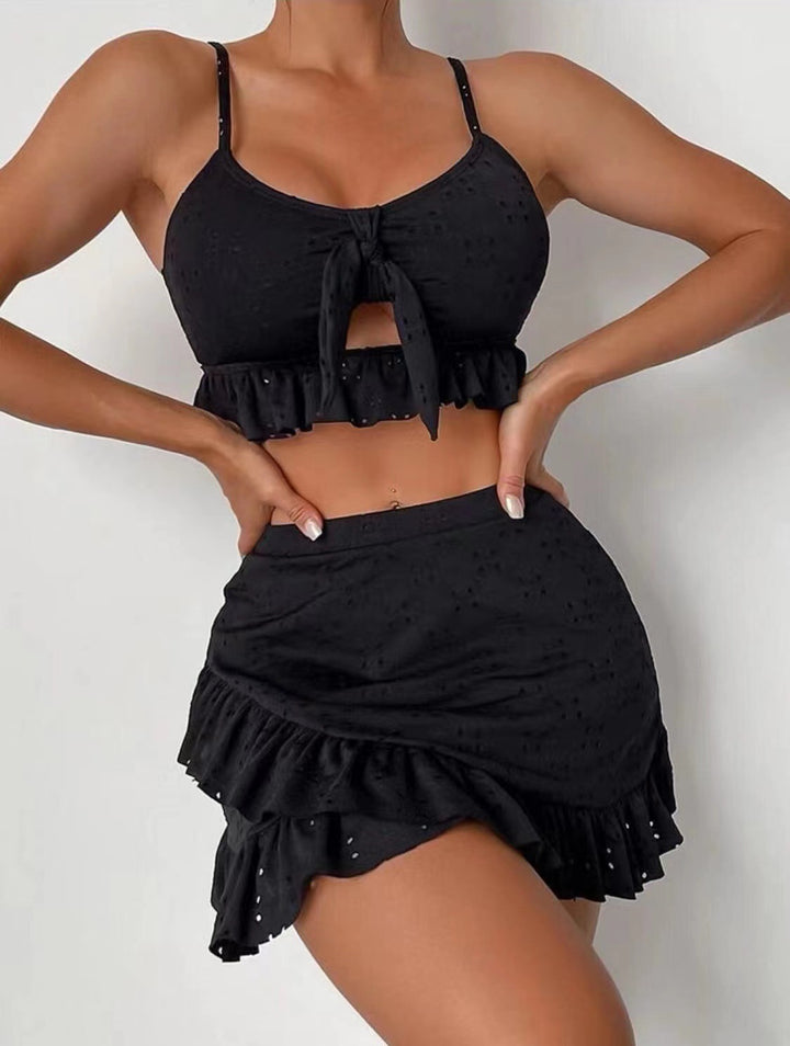 Damen Crop-Top und Rüschenshort Set Echo Archiv