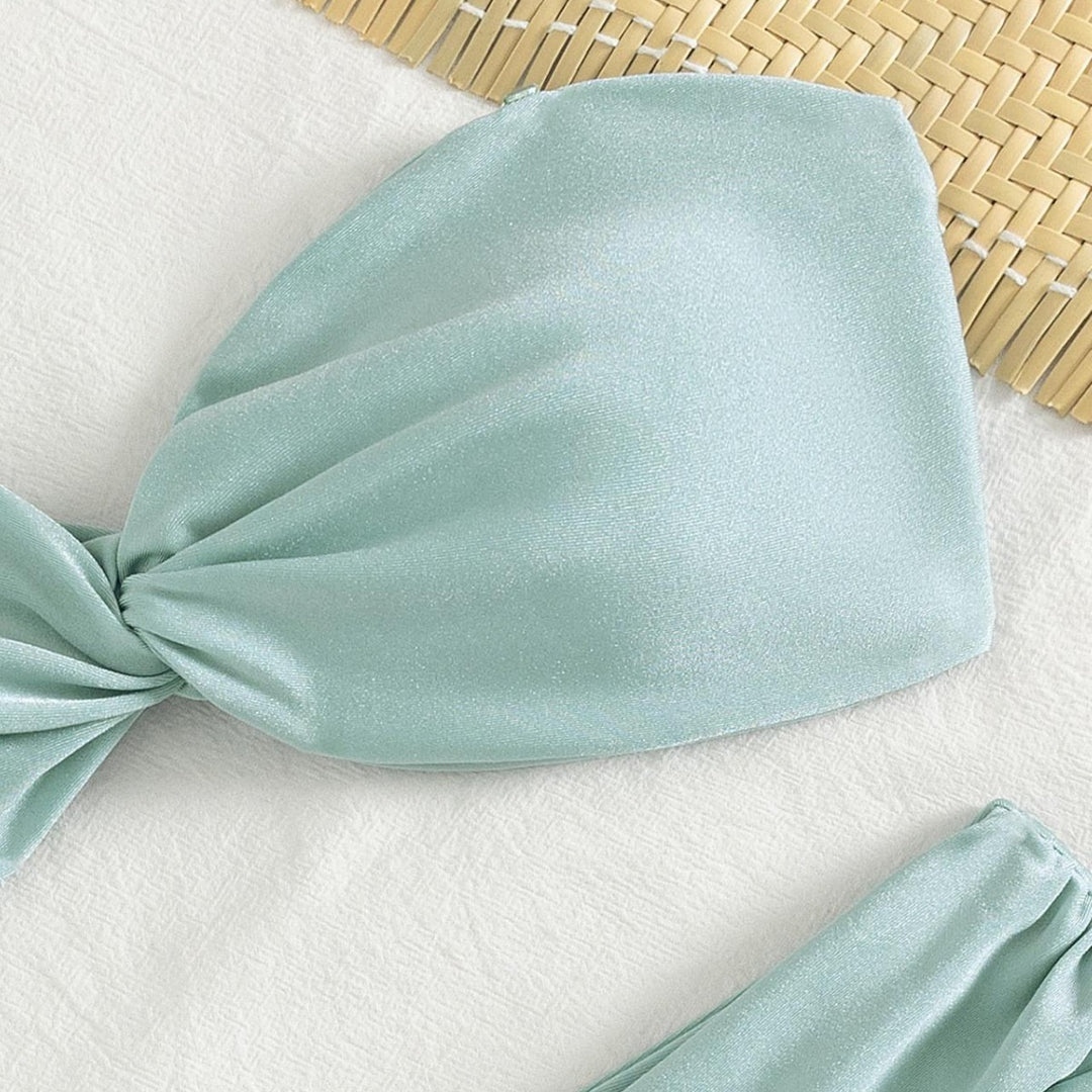 Damen Bandeau-Bikini mit modischem Knotendesign und figurformendem Unterteil Echo Archiv