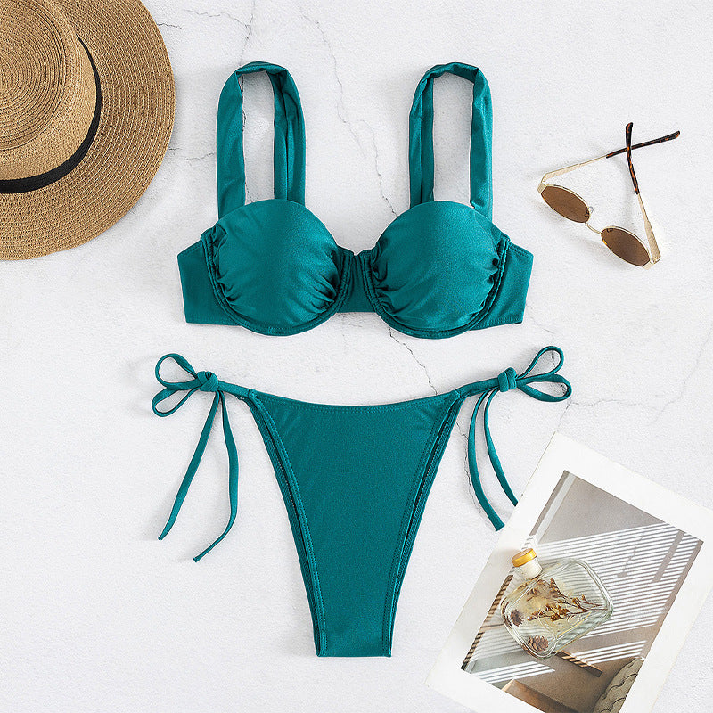 Damen Push-Up Bikini mit großzügigen Trägern und stilvollen Schleifen Echo Archiv