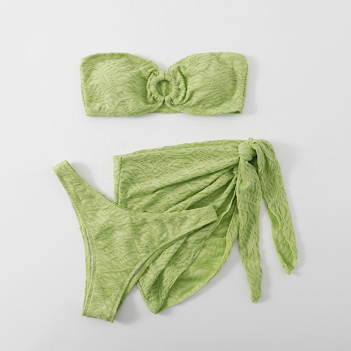 Damen Bandeau-Bikini mit dekorativem Ringdetail und Wickelrock Echo Archiv