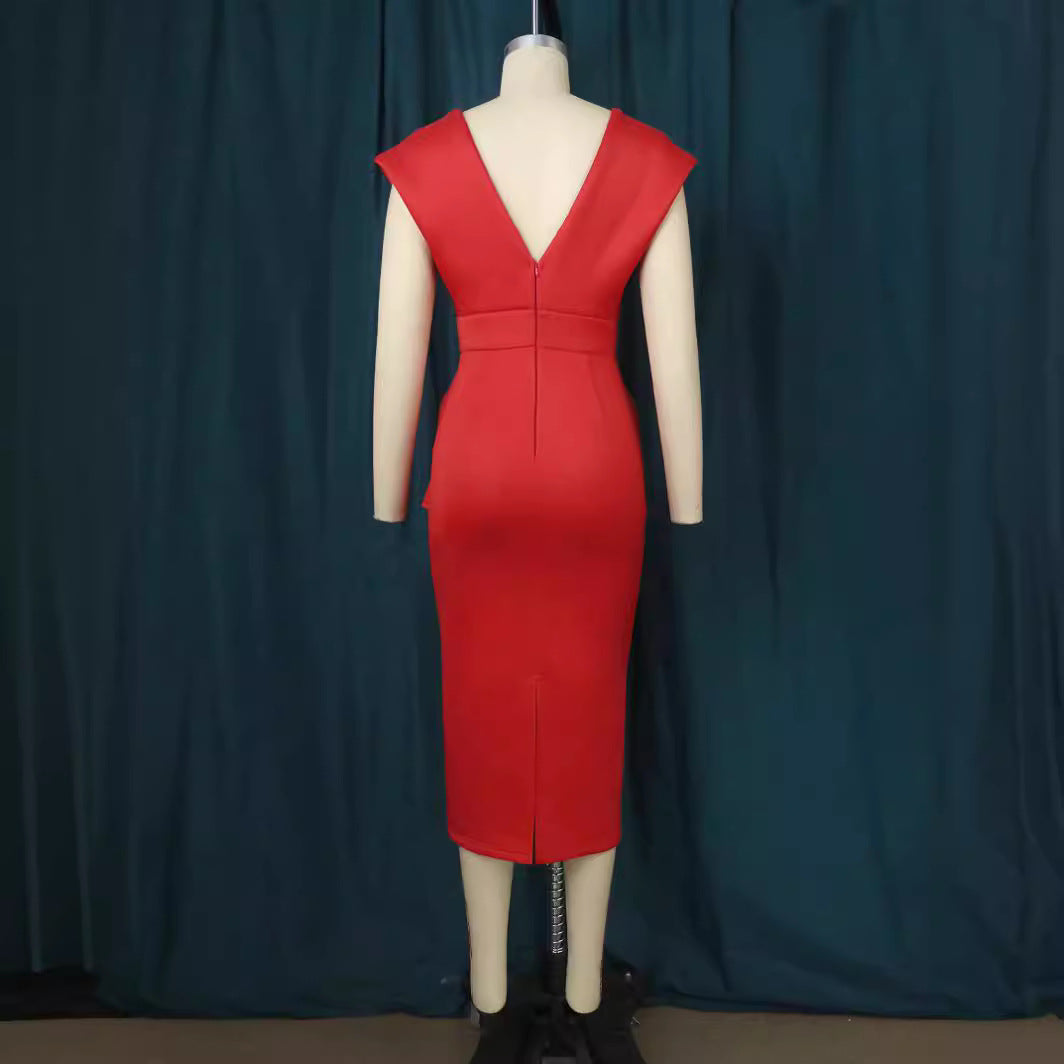 Damer Midi-klänning med elegant draperingsdesign Mirla-Eva Jonsson