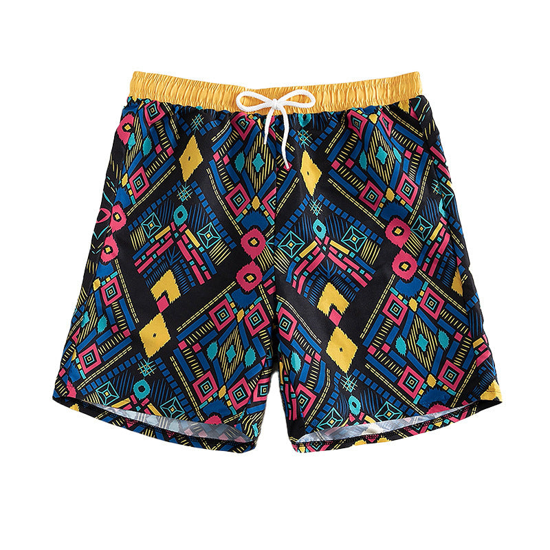 Damen Badeshorts mit buntem geometrischem Muster Echo Archiv