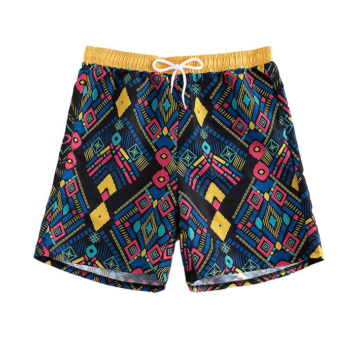 Damen Badeshorts mit buntem geometrischem Muster Echo Archiv