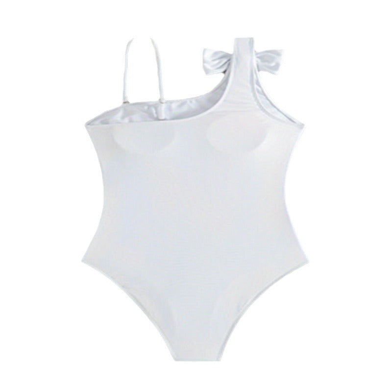 Damen asymmetrischer Einteiler Badeanzug mit Schleifen-Details Echo Archiv