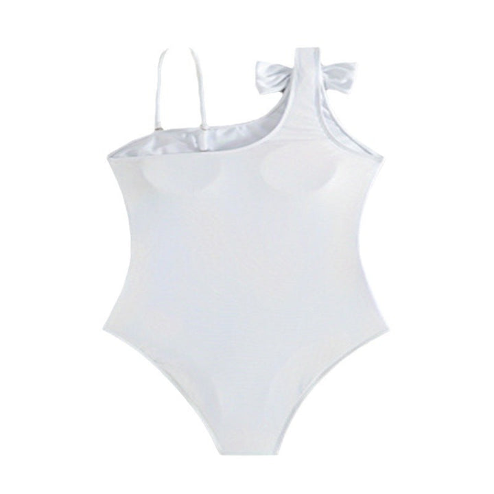 Damen asymmetrischer Einteiler Badeanzug mit Schleifen-Details Echo Archiv