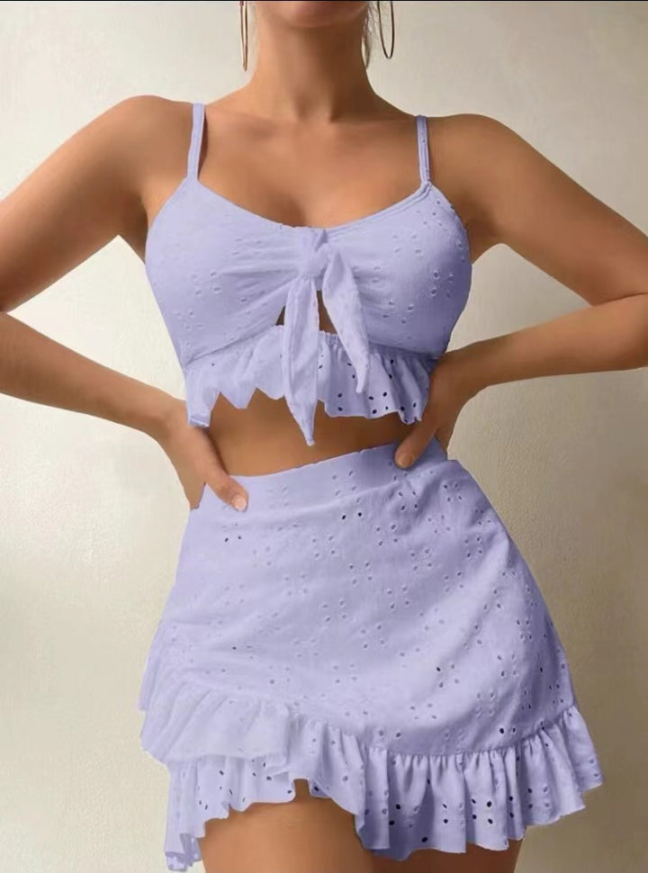 Damen Crop-Top und Rüschenshort Set Echo Archiv