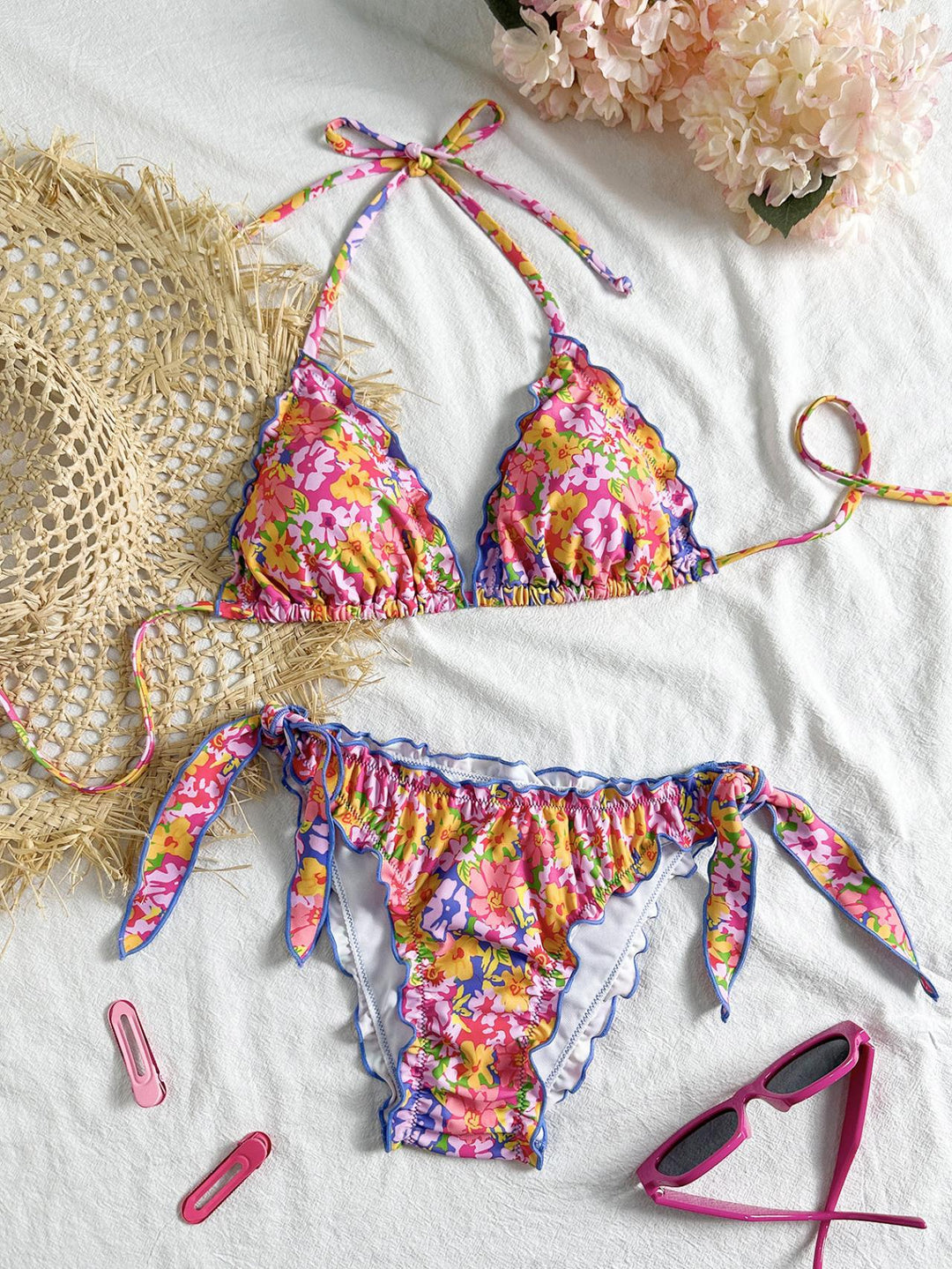 Damen floral gemusterter Triangel-Bikini Echo Archiv