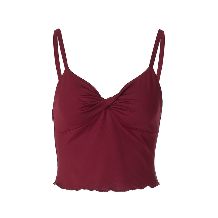 Dame Elegant Spaghetti-top med förförisk drapering Mirla-Eva Jonsson
