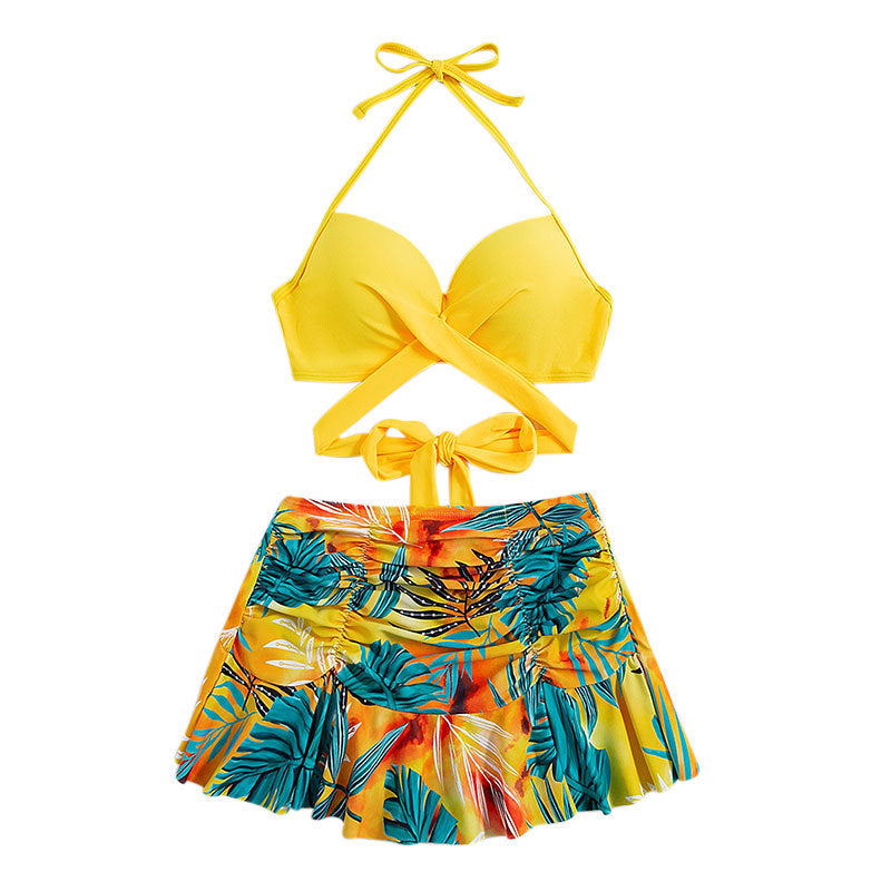 Damen Bikini-Set mit Rüschenrock und verstellbaren Trägern Echo Archiv
